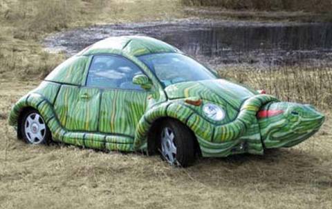 VW bug transformed into turtle
