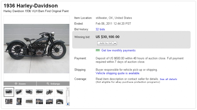 old harleys for sale on ebay