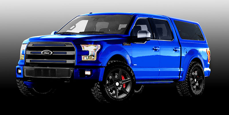 Ford Stacks The Sema Deck With Seven F 150s Ebay Motors Blog Leer Edition Outdoorsman