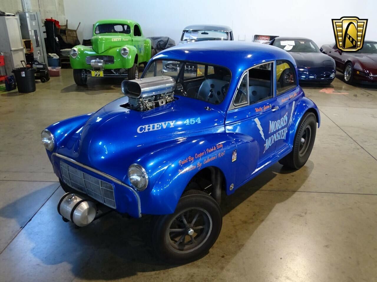 A meek Morris Minor is transformed with aggressive air intake. 