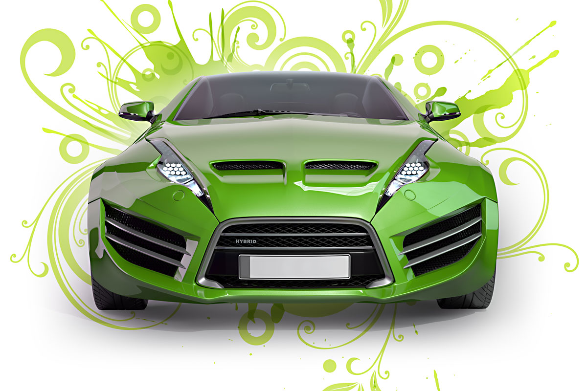 Greener cars. Автомобиль зеленый креативная Графика.