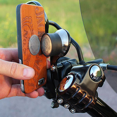 The Klock Werks magnetic design for a motorcycle phone mount