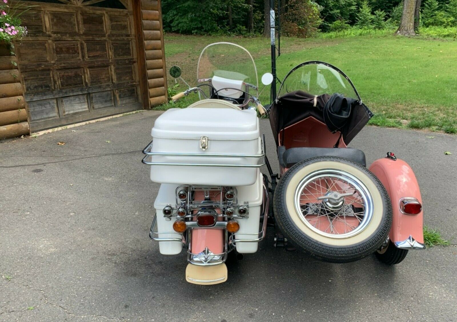 A Purist s 1965 Harley Panhead with Sidecar In Salmon Pink eBay Motors Blog