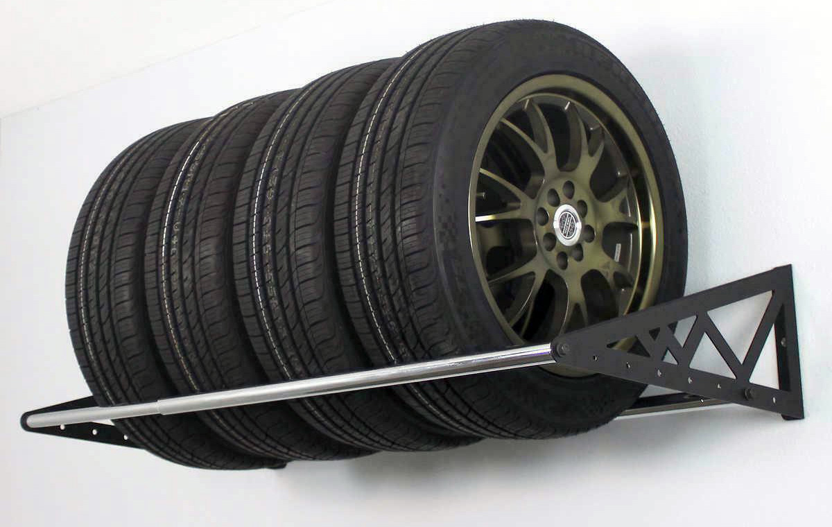 Your extra tires don't need to clutter the garage. eBay has off-the-floor storage solutions.