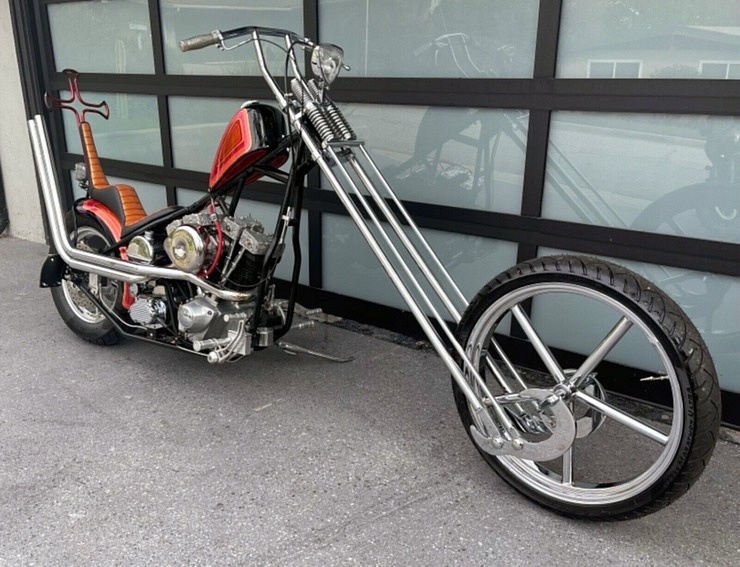 The Legendary Sugar Bear Springer Front End on a ‘76 Shovelhead Chopper ...