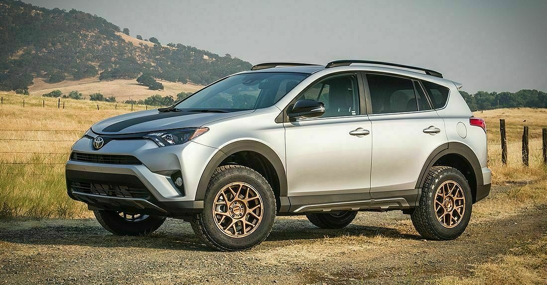 A Toyota RAV$ eqipped with an SST lift kit.