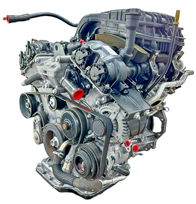 A used six-cylinder engine from a Dodge Caravan